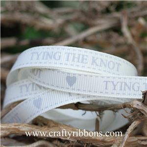 Wedding Owl Ribbon - Knot Bridal White